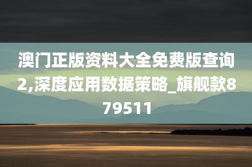 澳门正版资料大全免费版查询2,深度应用数据策略_旗舰款879511