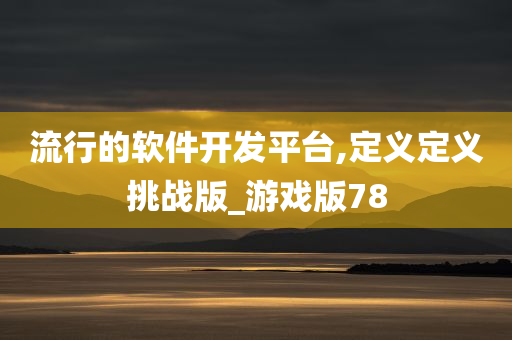 流行的软件开发平台,定义定义挑战版_游戏版78