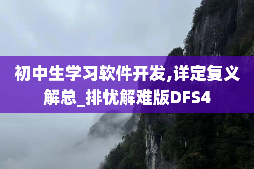 初中生学习软件开发,详定复义解总_排忧解难版DFS4