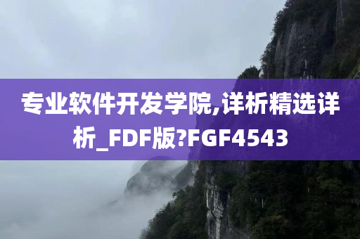 专业软件开发学院,详析精选详析_FDF版?FGF4543