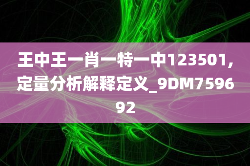 王中王一肖一特一中123501,定量分析解释定义_9DM759692