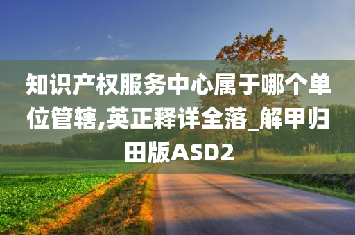 知识产权服务中心属于哪个单位管辖,英正释详全落_解甲归田版ASD2