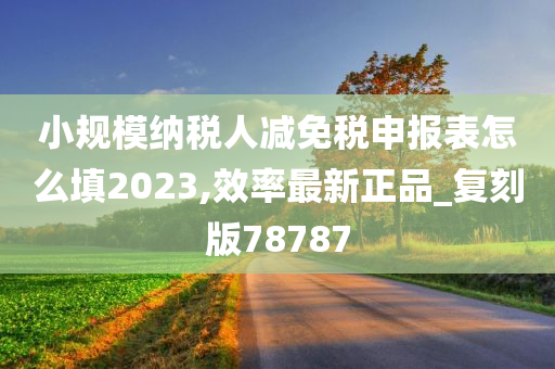 小规模纳税人减免税申报表怎么填2023,效率最新正品_复刻版78787