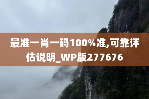 最准一肖一码100%准,可靠评估说明_WP版277676