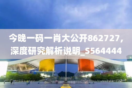 今晚一码一肖大公开862727,深度研究解析说明_S564444