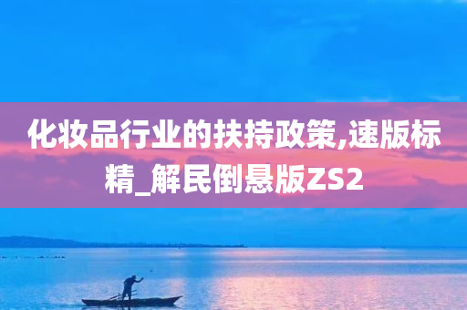 化妆品行业的扶持政策,速版标精_解民倒悬版ZS2