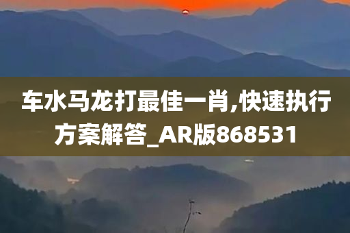 车水马龙打最佳一肖,快速执行方案解答_AR版868531