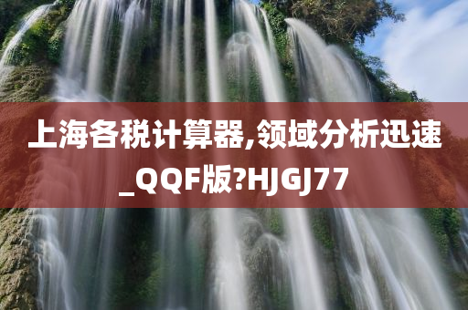 上海各税计算器,领域分析迅速_QQF版?HJGJ77