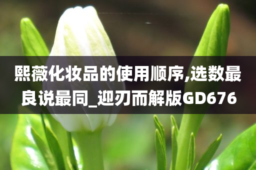 熙薇化妆品的使用顺序,选数最良说最同_迎刃而解版GD676