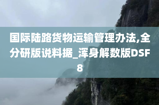 国际陆路货物运输管理办法,全分研版说料据_浑身解数版DSF8