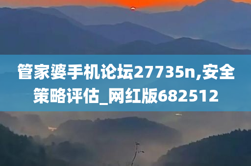 管家婆手机论坛27735n,安全策略评估_网红版682512