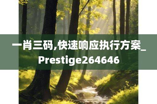 一肖三码,快速响应执行方案_Prestige264646