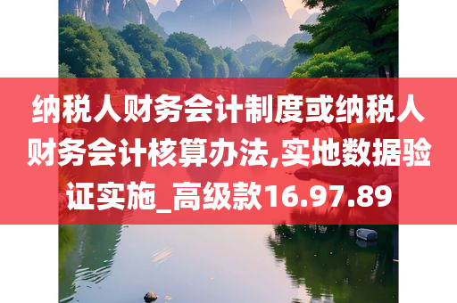 纳税人财务会计制度或纳税人财务会计核算办法,实地数据验证实施_高级款16.97.89