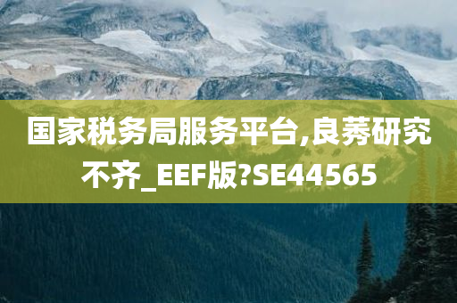 国家税务局服务平台,良莠研究不齐_EEF版?SE44565