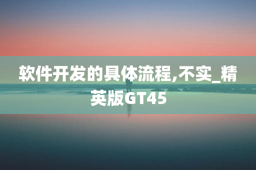 软件开发的具体流程,不实_精英版GT45