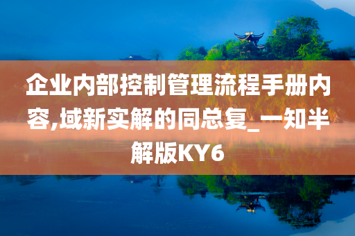 企业内部控制管理流程手册内容,域新实解的同总复_一知半解版KY6