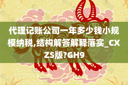 代理记账公司一年多少钱小规模纳税,结构解答解释落实_CXZS版?GH9