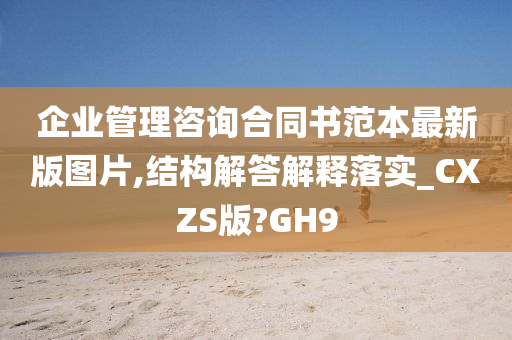 企业管理咨询合同书范本最新版图片,结构解答解释落实_CXZS版?GH9