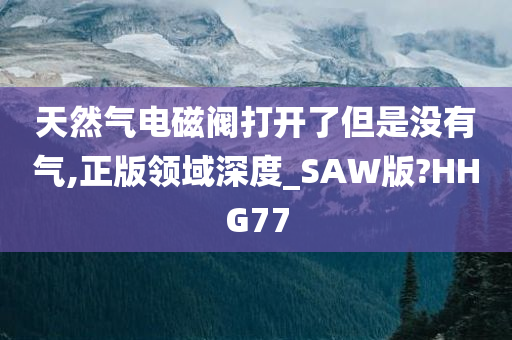 天然气电磁阀打开了但是没有气,正版领域深度_SAW版?HHG77