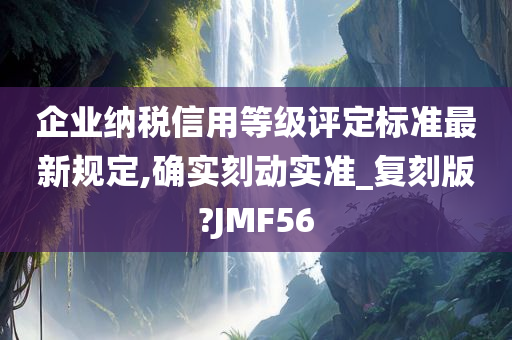 企业纳税信用等级评定标准最新规定,确实刻动实准_复刻版?JMF56