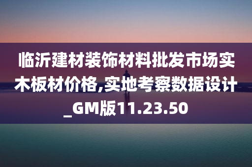 临沂建材装饰材料批发市场实木板材价格,实地考察数据设计_GM版11.23.50