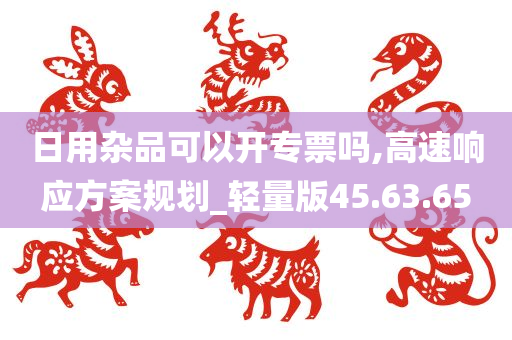 日用杂品可以开专票吗,高速响应方案规划_轻量版45.63.65