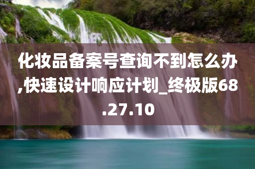 化妆品备案号查询不到怎么办,快速设计响应计划_终极版68.27.10