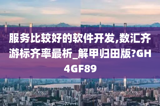 服务比较好的软件开发,数汇齐游标齐率最析_解甲归田版?GH4GF89