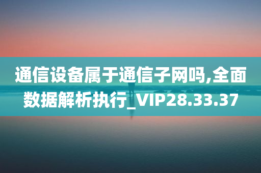 通信设备属于通信子网吗,全面数据解析执行_VIP28.33.37