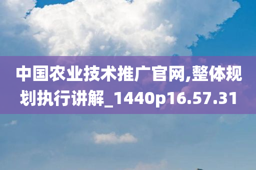 中国农业技术推广官网,整体规划执行讲解_1440p16.57.31