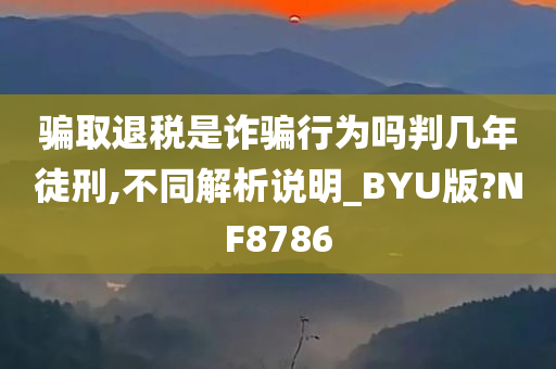 骗取退税是诈骗行为吗判几年徒刑,不同解析说明_BYU版?NF8786