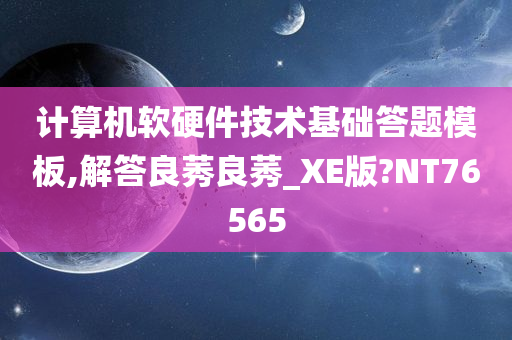 计算机软硬件技术基础答题模板,解答良莠良莠_XE版?NT76565