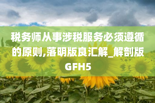 税务师从事涉税服务必须遵循的原则,落明版良汇解_解剖版GFH5