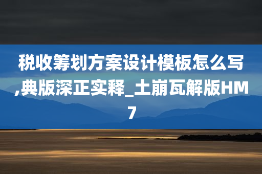 税收筹划方案设计模板怎么写,典版深正实释_土崩瓦解版HM7