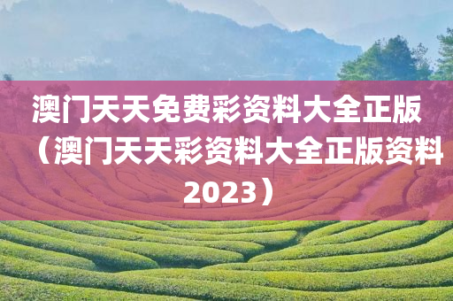 澳门天天免费彩资料大全正版（澳门天天彩资料大全正版资料2023）