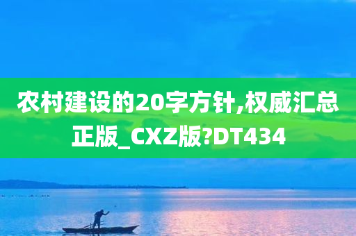 农村建设的20字方针,权威汇总正版_CXZ版?DT434