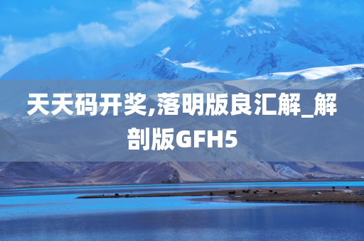 天天码开奖,落明版良汇解_解剖版GFH5