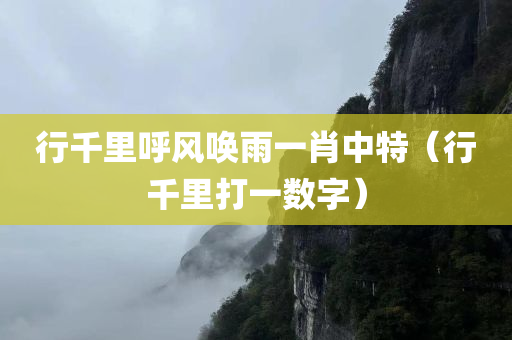 行千里呼风唤雨一肖中特（行千里打一数字）