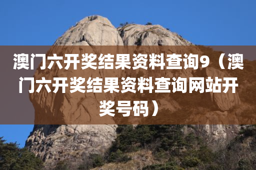 澳门六开奖结果资料查询9（澳门六开奖结果资料查询网站开奖号码）