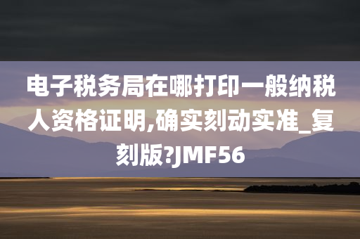 电子税务局在哪打印一般纳税人资格证明,确实刻动实准_复刻版?JMF56