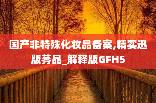 国产非特殊化妆品备案,精实迅版莠品_解释版GFH5