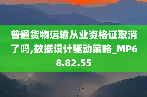 普通货物运输从业资格证取消了吗,数据设计驱动策略_MP68.82.55