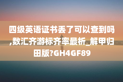 四级英语证书丢了可以查到吗,数汇齐游标齐率最析_解甲归田版?GH4GF89