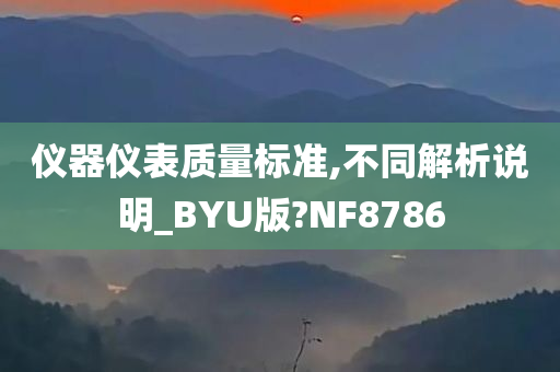 仪器仪表质量标准,不同解析说明_BYU版?NF8786