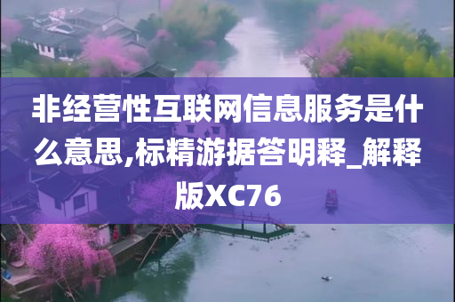 非经营性互联网信息服务是什么意思,标精游据答明释_解释版XC76