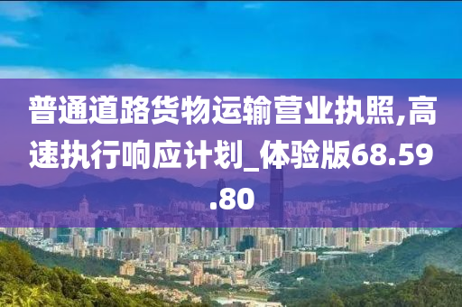 普通道路货物运输营业执照,高速执行响应计划_体验版68.59.80