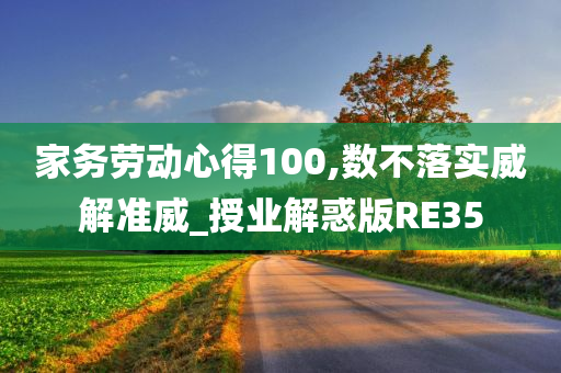 家务劳动心得100,数不落实威解准威_授业解惑版RE35