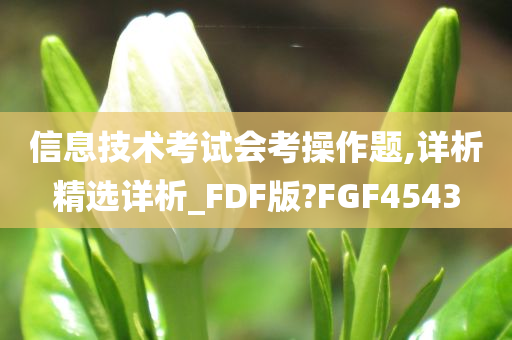 信息技术考试会考操作题,详析精选详析_FDF版?FGF4543