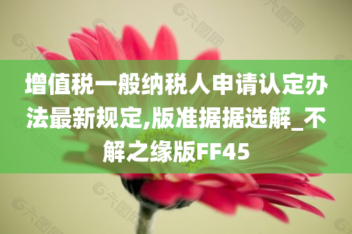 增值税一般纳税人申请认定办法最新规定,版准据据选解_不解之缘版FF45