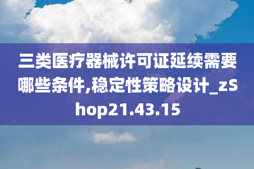 三类医疗器械许可证延续需要哪些条件,稳定性策略设计_zShop21.43.15